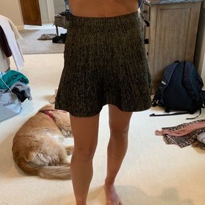 Gold and black mini skirt with flare worn once